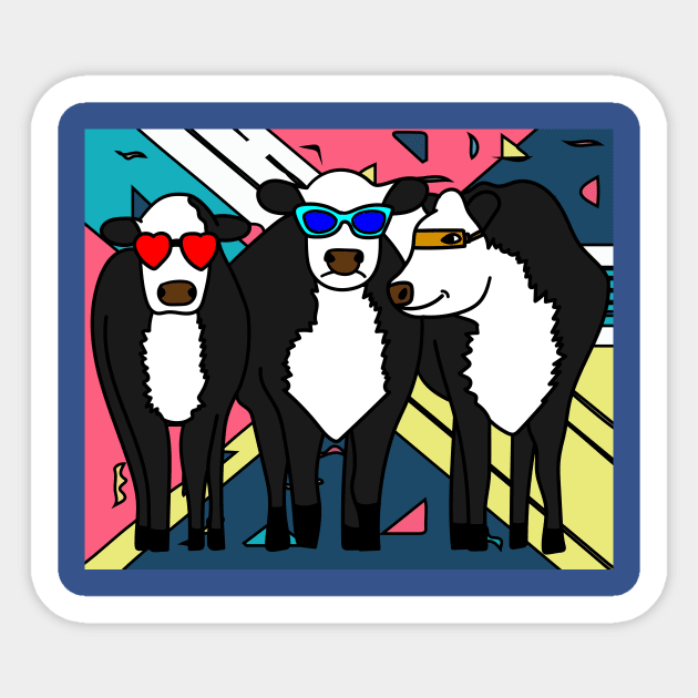 Funny Cow With Sunglasses Muh Sticker by flofin